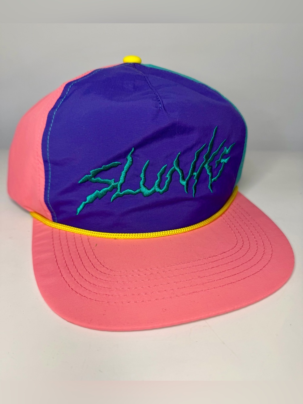 Slunks Hat Men's Retro Pink Purple Blue Rope Snapback Adjustable NEW